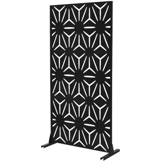 ML-Design Metall Sichtschutz 90 x 180 cm Schwarz 3 St.