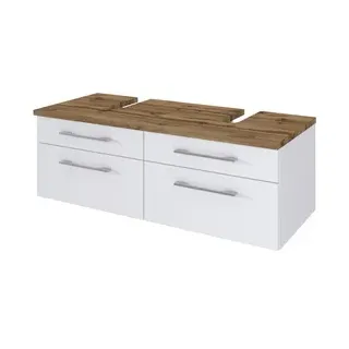 Held Waschtischunterschrank 4 Schubkästen 120 x 41 x 47 cm Weiß Matt