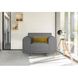 OTTO home Loveseat Maroon Polyester 125 x 82 x 96 cm Grau mit losem Kissen