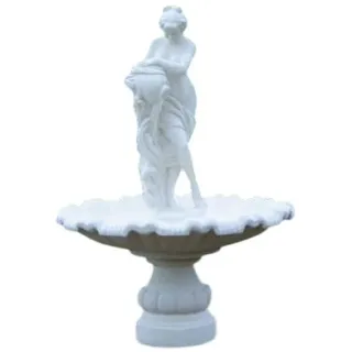 Xlmoebel Gartenbrunnen Zierbrunnen G. CHARLOTTE aus hochwertigem Material, (Artikel GRECO CHARLOTTE), Hergestellt in Europa weiß