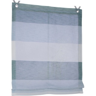 Kutti Raffrollo Marit, mit Hakenaufhängung, ohne Bohren, halbtransparent, Polyester, Hakenaufhängung beige|blau|grün 100 cm x 120 cm