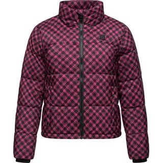 Ragwear Winterjacke Serah Print wasserdichte Winter Steppjacke mit Hahnentritt Muster rosa S (36)