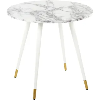 Beliani Gutiere Ø 80 cm weiß/gold