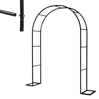 220 Cm Hoch X 130/150/180/200/235/250/290/315/345/375 Cm Breit, Gartenbogen Rankhilfe, Pergola Spalier Für Kletterpflanzen, Rosen, Ranken, Garten, Terrasse, Brautparty-Dekoration, Rosenbogen(Color:Bla