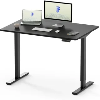FLEXISPOT EF1 120x80cm Elektrisch Höhenverstellbarer Schreibtisch Schnelle Montage Memory Handsteuerung Sitz-Stehpult für Büro (schwarz)