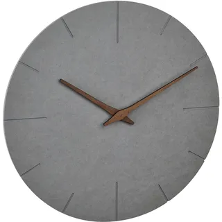 TFA Dostmann Moderne Beton-Optik Wanduhr, 60.3071.10, mit geräuschlosem MDF-Uhrwerk, stilvolle Dekoration für das Zuhause, Wohnzimmeruhr, Küchenuhr, leise, analog, 29,7 x 4,5cm, grau