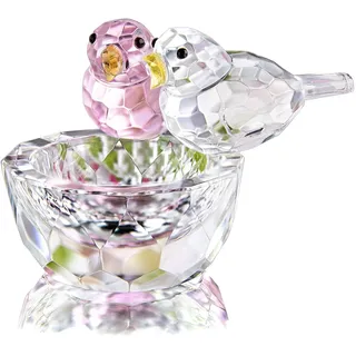 HDCRYSTALGIFTS 8,4 cm große Kristallvogel-Figur, Sammlerstück, Kunst, Glas, Tierfiguren, Tischdekoration, Briefbeschwerer, Valentinstag für Frauen