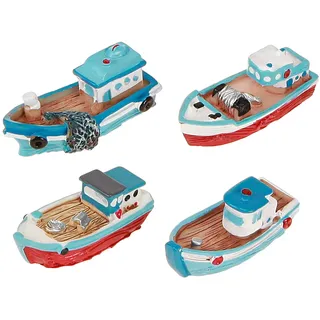 Deko Schiffchen Boot Blau Rot Maritime Tischdeko Miniatur Schiffsdeko 5cm 8St