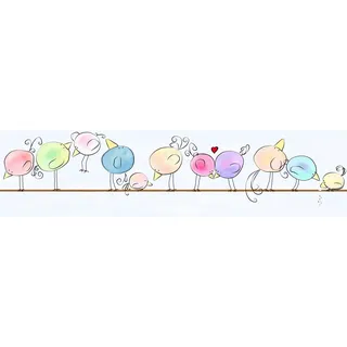 A.S. Création Funny Birds Bordüre 16 cm x 5 m Papier braun/bunt