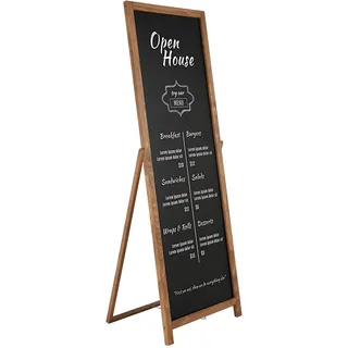 DISPLAY SALES Vintage Holz Kundenstopper Floor | Werbeaufsteller mit Kreidetafel | Aufsteller Holz mit 44 x 137 cm Schreibfläche | Schiefertafel zum beschriften