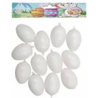 kompatible Ware Plastik-Figur Eier Weiß Kunststoff 6 cm