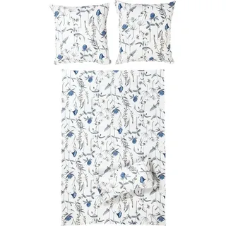 Erwin Müller Bettwäsche Bettwäsche, Seersucker, Perkal-Seersucker Blumen blau