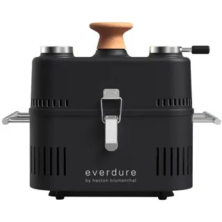 EVERDURE Camping-Gasgrill Everdure CUBE 360 tragbarer Holzkohlegrill mit Deckel All Black schwarz
