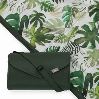 Little Unicorn - Premium waschbare Picknickdecke Gross- Wasserabweisende Spieldecke mit isolierter Unterseite, Stranddecke - Verschiedene Groessen -152 x 213 cm (Tropical Leaf)