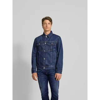 Jeansjacke mit Knopfleiste, Jeansblau, M