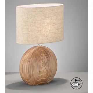 Tischleuchte FISCHER & HONSEL "Tobse" Lampen Gr. Höhe: 53,00 cm, braun (holzfarben) Designlampe Tischlampen