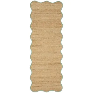 benuta Pop Juteteppich Mambo Türkis 70x200 cm - Naturfaserteppich aus Jute