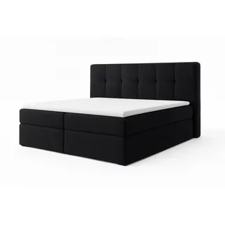 a&j möbelland gmbh A&J MöbelLand Boxspringbett Schwarz, Textil, H2, 120x200 cm, Schlafzimmer, Betten, Boxspringbetten
