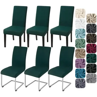 Alishomtll Stretch Samt Stuhlhussen 6er Set Stuhlbezug Schwingstuhl Grün | Elastische Stuhlhussen Schwingstuhl Stuhlbezug Universal hussen für stühle Waschbare Esszimmerstühle Bezug Küche Hochzeit