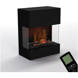 GLOW FIRE Elektrokamin Kästner Wasserdampf Kamin, Elektrischer Kamin, Wasserdampfkamin mit 3D Feuer und Knisterfunktion schwarz