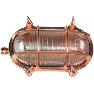Licht-Erlebnisse Außenwandleuchte Messing 21 cm E27 IP64 Kupfer