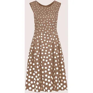 Madeleine Tupfenkleid Midikleid Braun/Weiß 44