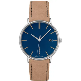 JUNGHANS 47/4255.00 Damen-Armbanduhr Form Beige/Blau