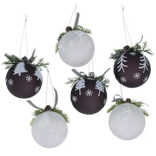 BOLTZE Weihnachtsbaumkugel Stanton Weihnachtskugel schwarz/weiß 8cm sortiert (1 Stück)