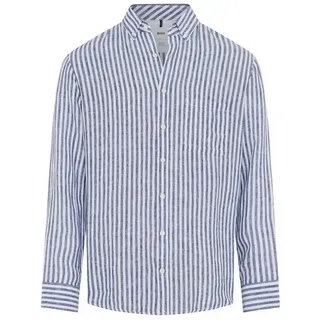 Brax Langarmhemd Style Daniel S (74-0007) Leichtflanell blau 3XL