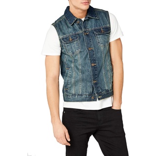 Urban Classics Herren Denim Vest, Männer Jeansweste, erhältlich in vielen verschiedenen Farben, Größen S bis 5XL