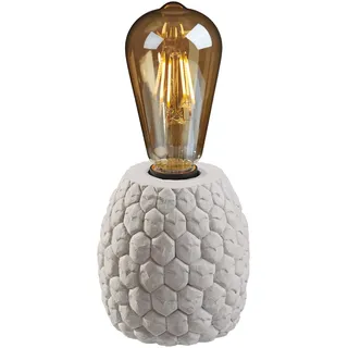 hellum LED Tischlampe batteriebetrieben mit Timer, Tischleuchte Vintage auf Zementfuß Zahnrad, Dekolampe zementgraue Farbe mit LED Glühbirne in gold, Retro-Stil Nachttischlampe, 523980