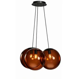 s.luce Pendelleuchte s.luce Orb Cluster Glas-Pendelleuchte 3-flammig 3x20cm Braun braun|schwarz