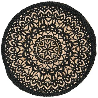 daslagerhaus living Bodenvase Tischset Jute bedruckt D 40 cm schwarz