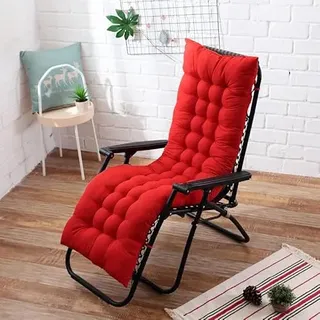 Hixingo Deckchair Auflagen für Gartenliege Farbe, Hochlehner Auflagen mit Krawatte, Tragbare Anti-Rutsch Relax Sonnenliege Liegenauflage für Reisen,Urlaub,Innen,Außen (Rot,180x48cm)
