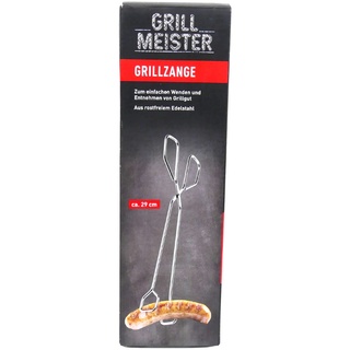 Grillmeister Grillzange aus rostfreiem Edelstahl Barbecue Grillen 29 cm