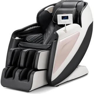 Vevor Massagesessel Ganzkörpermassagesessel Zero Gravity mit SL-Schiene & 18 Auto-Modi, Relaxsessel mit Heizung & einziehbarem Pedal & 36 Airbags & Fußrolle & LCD-Bildschirm, Massagestuhl 3D-Massage