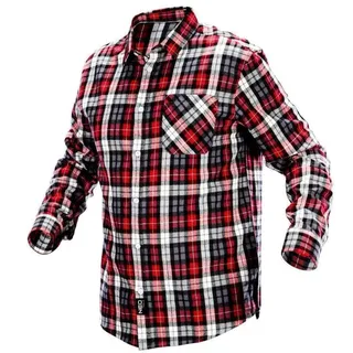 Flanellhemd Holzfällerhemd mehrfarbig rot/weiß S/48