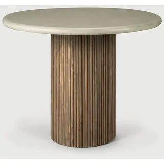 Ethnicraft Roller Max Gartentisch Teak/Beton Light Grey rund