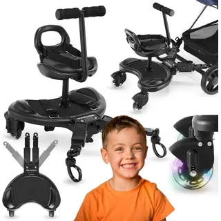 Kinderwagen-Board mit Sitz und LED-Rädern, universell kompatibel, Sonstiges Kinderwagenzubehör