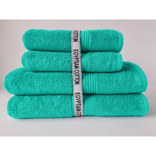 Handtuch Set Giza LINE Handtücher aus 100% ägyptischer Baumwolle 4-teiliges (Türkis)