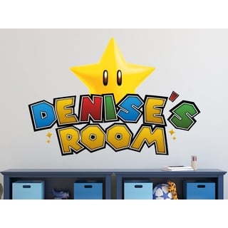 Personalisierte Mario Wand-Aufkleber - Anpassbare Namensaufkleber für Jungen & Mädchen - Spaßige Mario-Dekoration für Kinderzimmer - Abziehen und Aufkleben - Einzigartige Buchstaben-Aufkleber