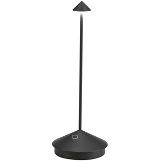 Zafferano Pina Tischlampe - Aufladbare LED Außenlampe - 29 cm - Schwarz