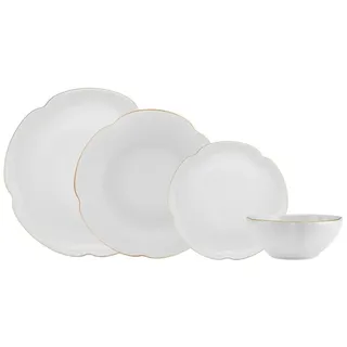 KARACA Flora Tafelservice 24-tlg. Weiß/Gold
