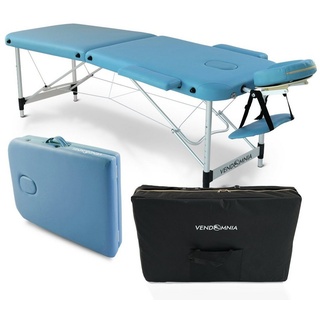 Vendomnia Mobile Massageliege - Aluminium mit 2 Zonen höhenverstellbar inkl. hochwertiger Kopfstütze Tasche Armlehnen - Farbwahl Klappbar, Massagetisch Massagebett Massagebank Behandlungsliege