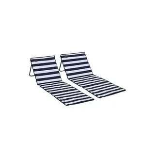 Outsunny Gartenliege 142 x 51 x 40 cm Blau/Weiß