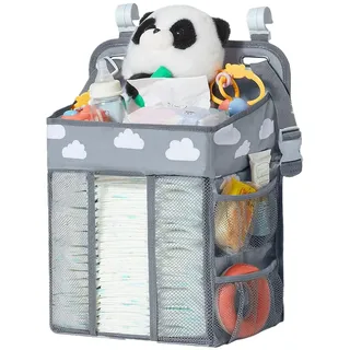 Homeily Hängender Windel-Organizer, Baby-Windelaufbewahrung mit mehreren Taschen Windel-Aufbewahrungsorganizer Windelkorb Organizer für Wickeltisch, Kinderbett und Laufstall.