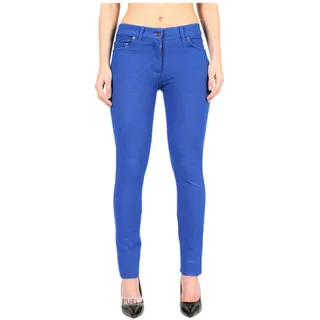 FATAL Fashion Damen Skinny farbige Jeggings mit Reißverschluss Stretch Hose Jeans Leggings Größen 36 38 40 42 46 48 40 auch in großen Größen 50 54 56 Gr. 46, königsblau - 46