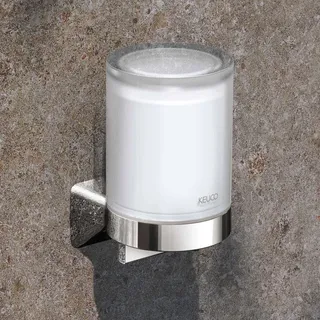 Keuco HERA Seifenspender mit satiniertem Stülpglas, Accessoires, verchromt, satiniert