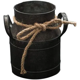 Lipeed Deko-chkanne aus Zink, rustikal, Shabby Chic, 15cm hoch, Gießkanne Metallblumenvase Zinn Eimer mit Griff Deko Garten, rustikal dekoriert Wohnzimmer, Schlafzimmer, Küche.