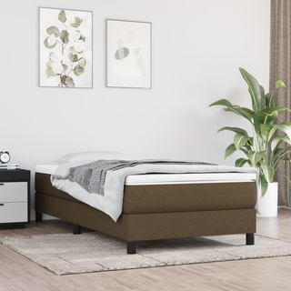 Robuste Einzelbett - Dezentem Design Boxspringbett Dunkelbraun 90x200 cm Stoff - Lattenrost Inklusive - 90747